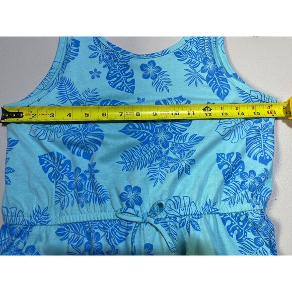 Wonder Nation girls Plus Size L (10-12) Blue Floral Romper - Picture 3 of 10
